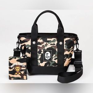 BAPE Crossbody Mini Tote with detachable strap and zip card case